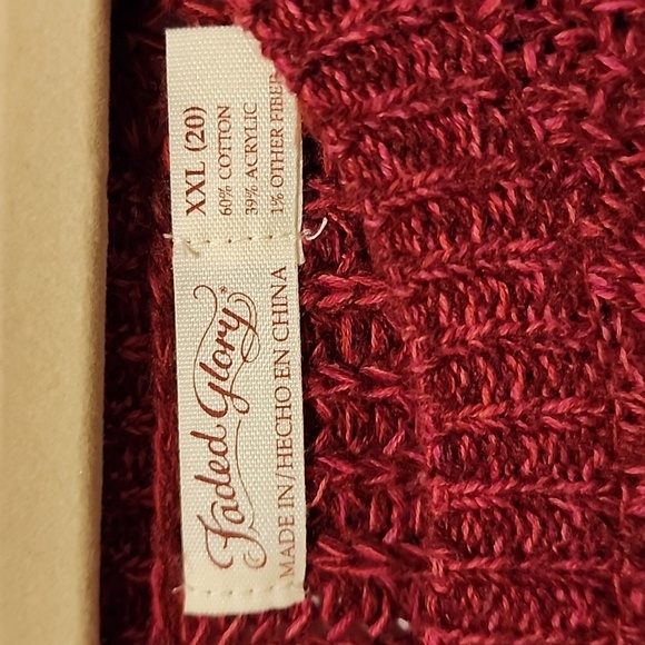 XXL Faded Glory sweater: red - Picture 2 of 7